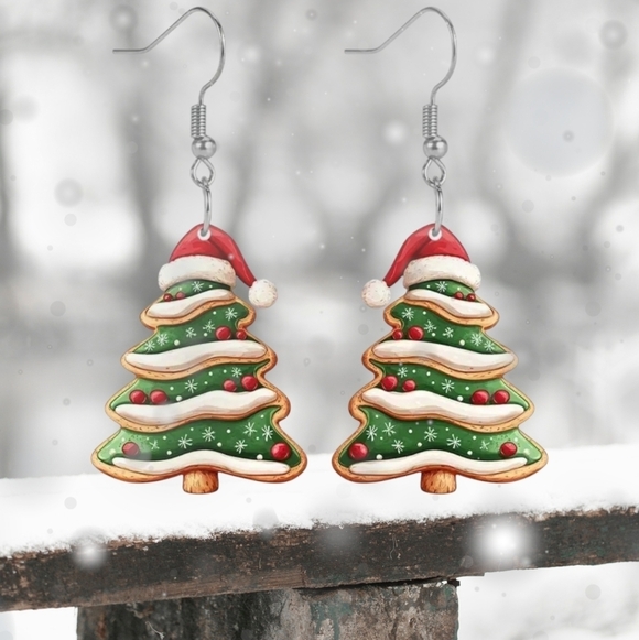 Jewelry - Festive Christmas Tree Earrings